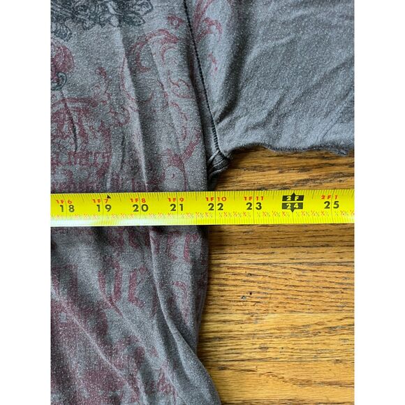 Retrofit AFFLICTION Like Gray Y2K V Neck T Shirt Tee Top  Mens Size Large - Picture 8 of 8